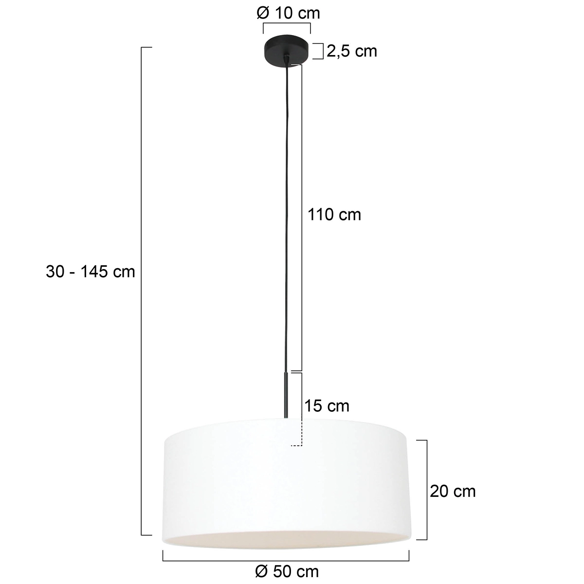Hängelampe Sparkled Ø 50cm Leinenweiß Steinhauer 8712746146240