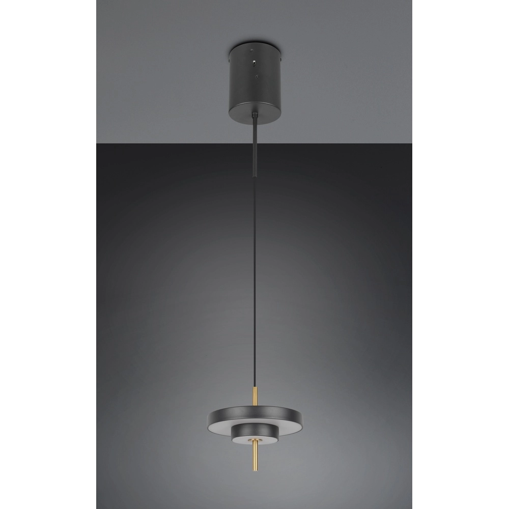 Design-Pendelleuchte Keaton schwarz mit gold Ø 20cm Trio 4017807653304