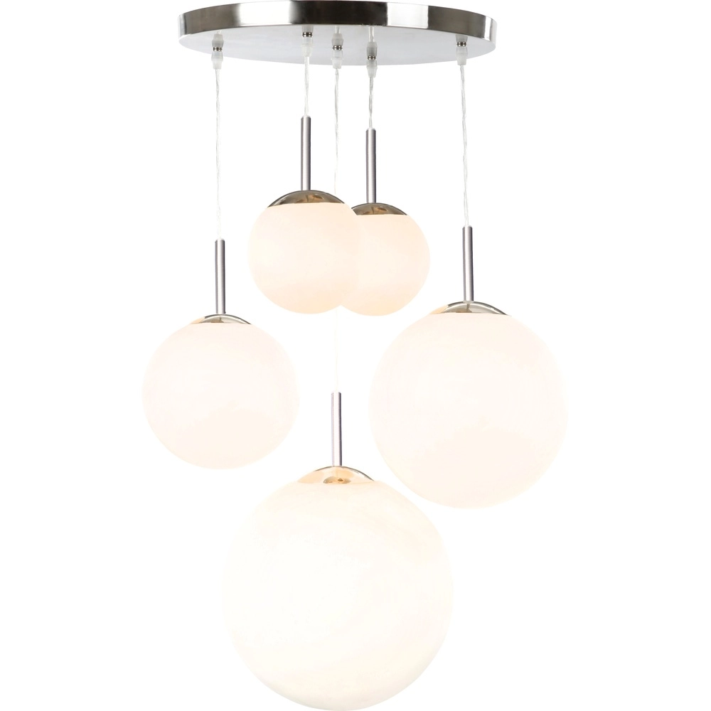 Design-Pendellampe Balla 5-Licht Nickel mit Weiß Globo 9007371199693