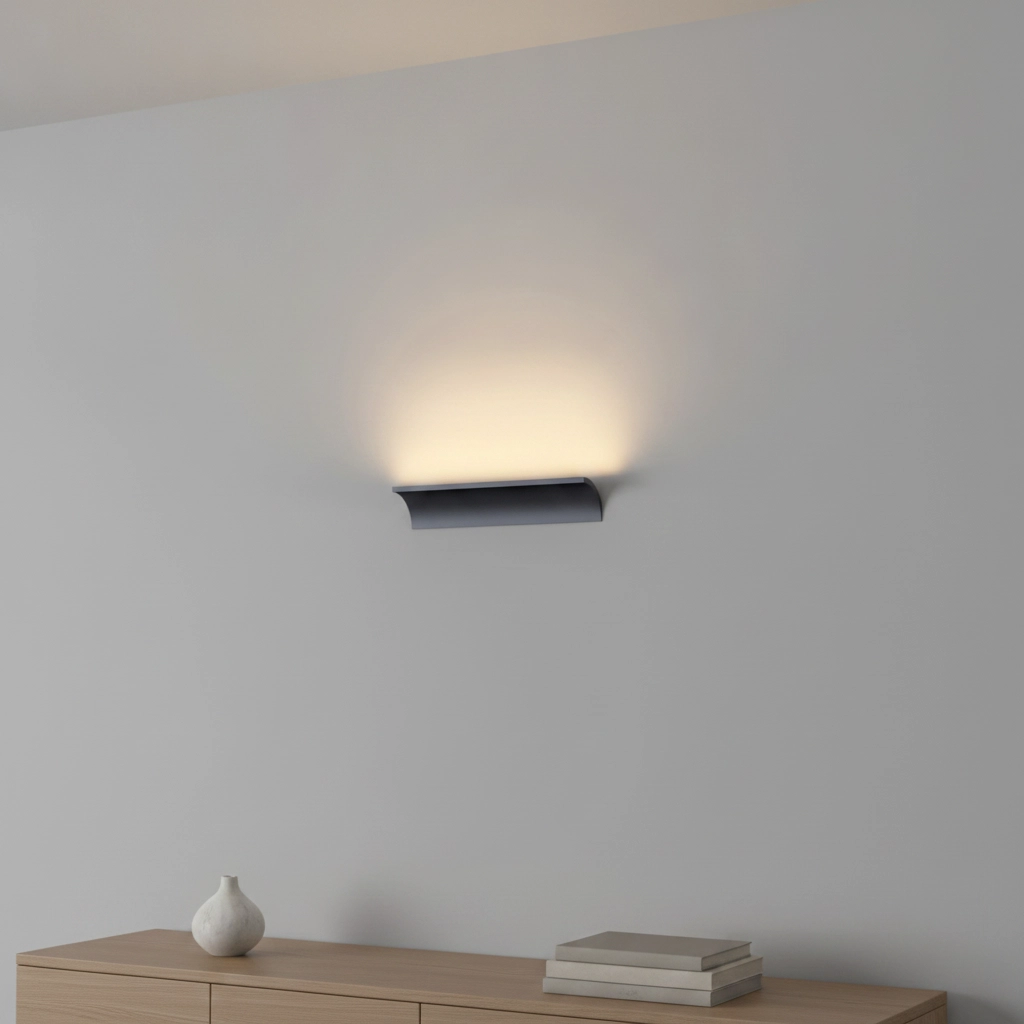 Indirekte Wandlampe Malibu Oben – schwarz