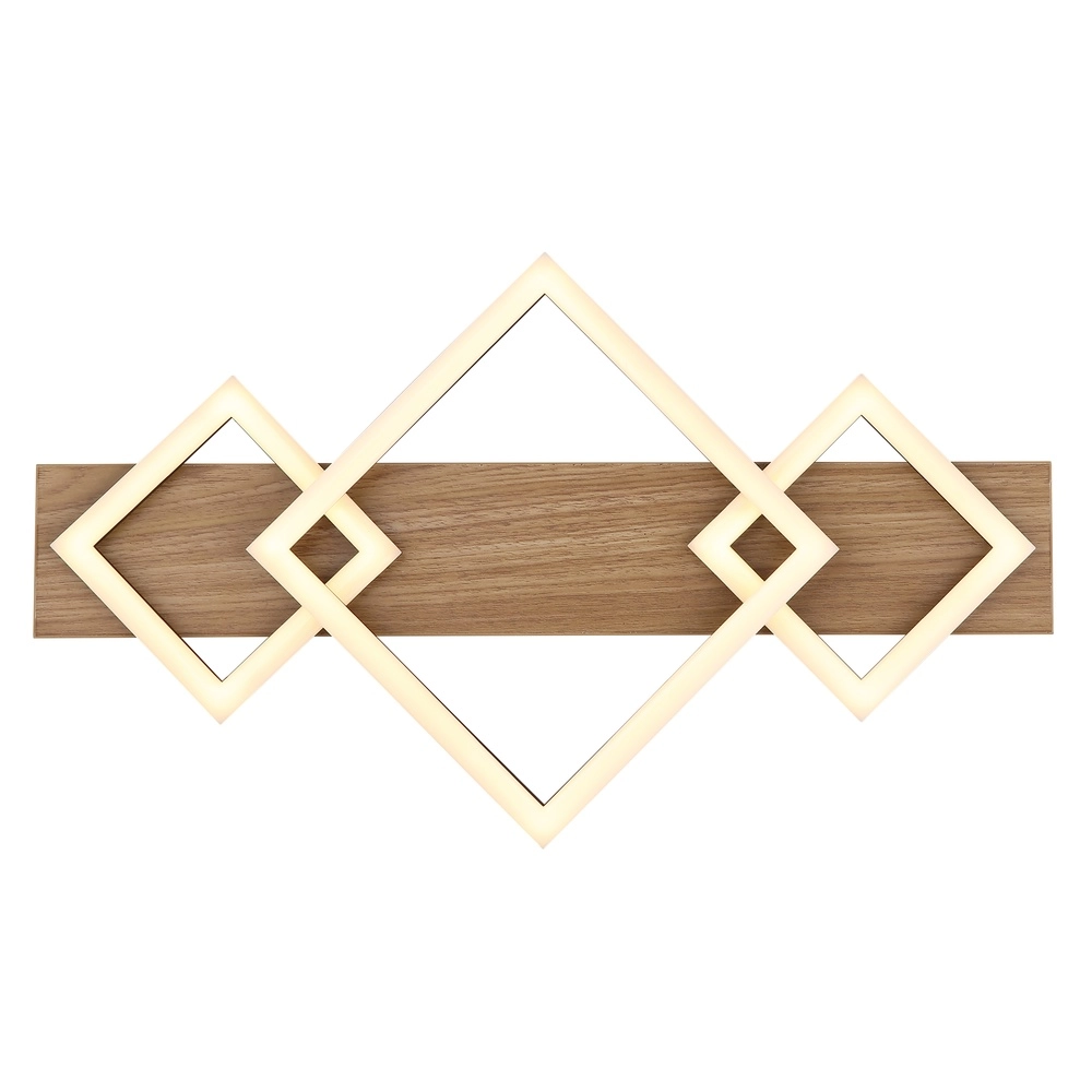 Deckenlampe Beatrix I 3 schwarze Quadrate mit Holz Globo 9007371468393