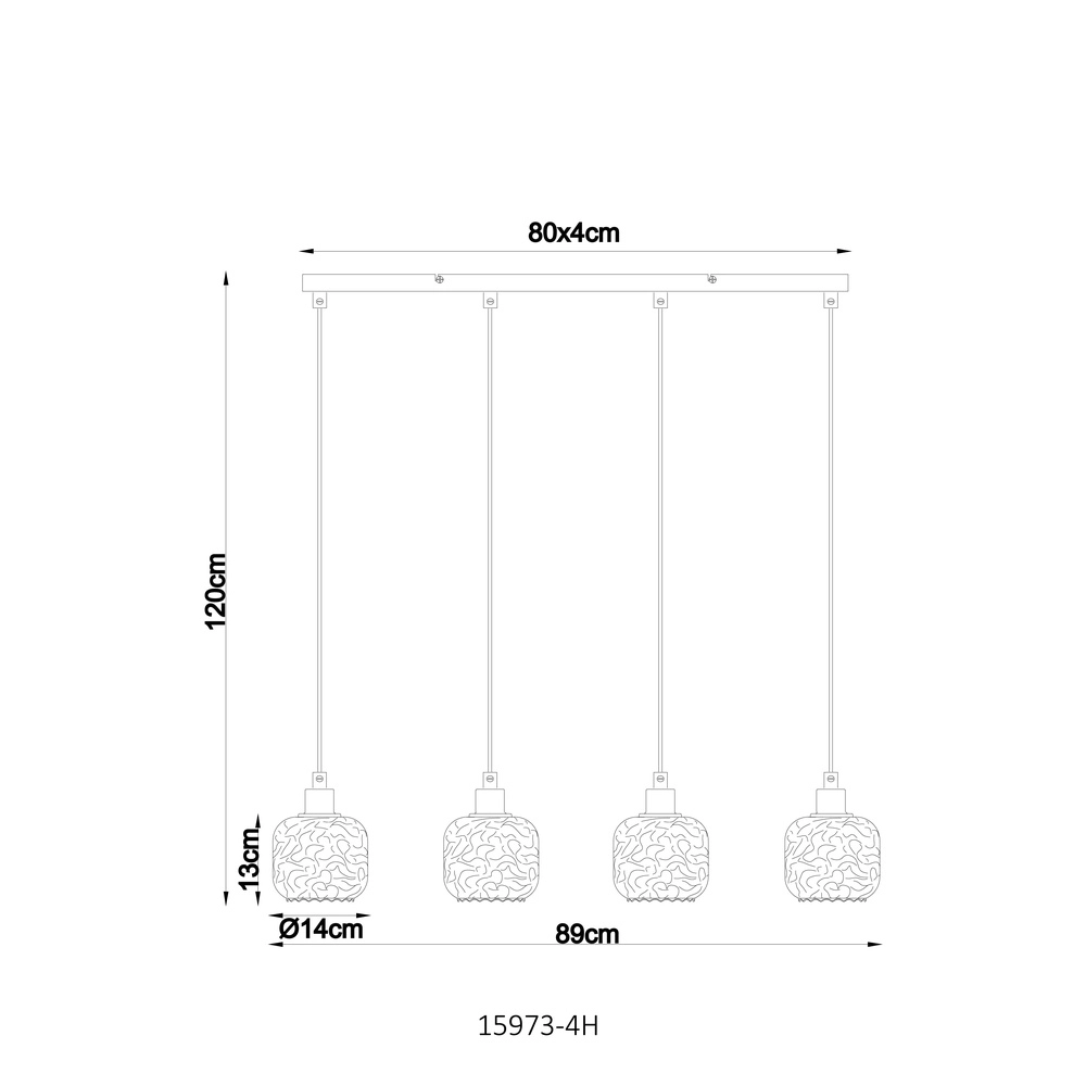 4-Licht Pendellampe Antonio Sandbraun Globo 9007371578726