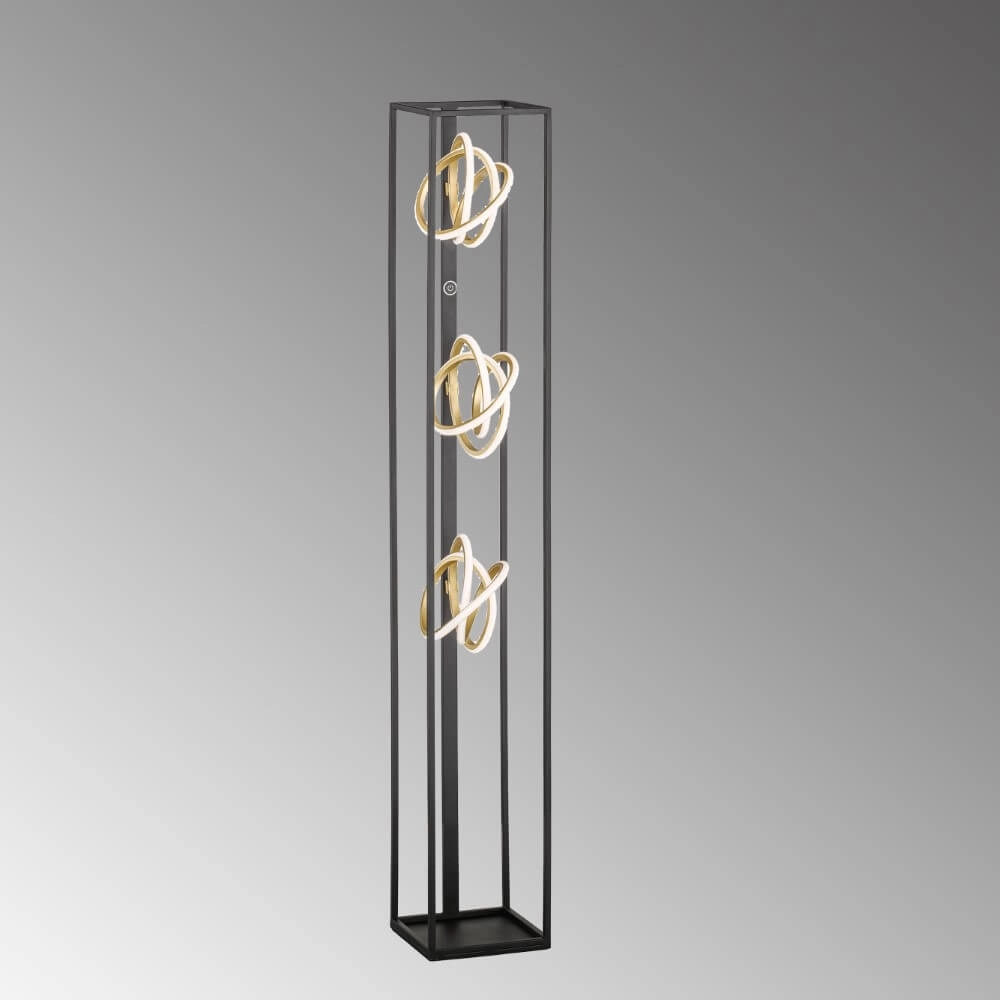 Design-Stehlampe Gisi schwarz mit gold Fischer & Honsel 4003694402866