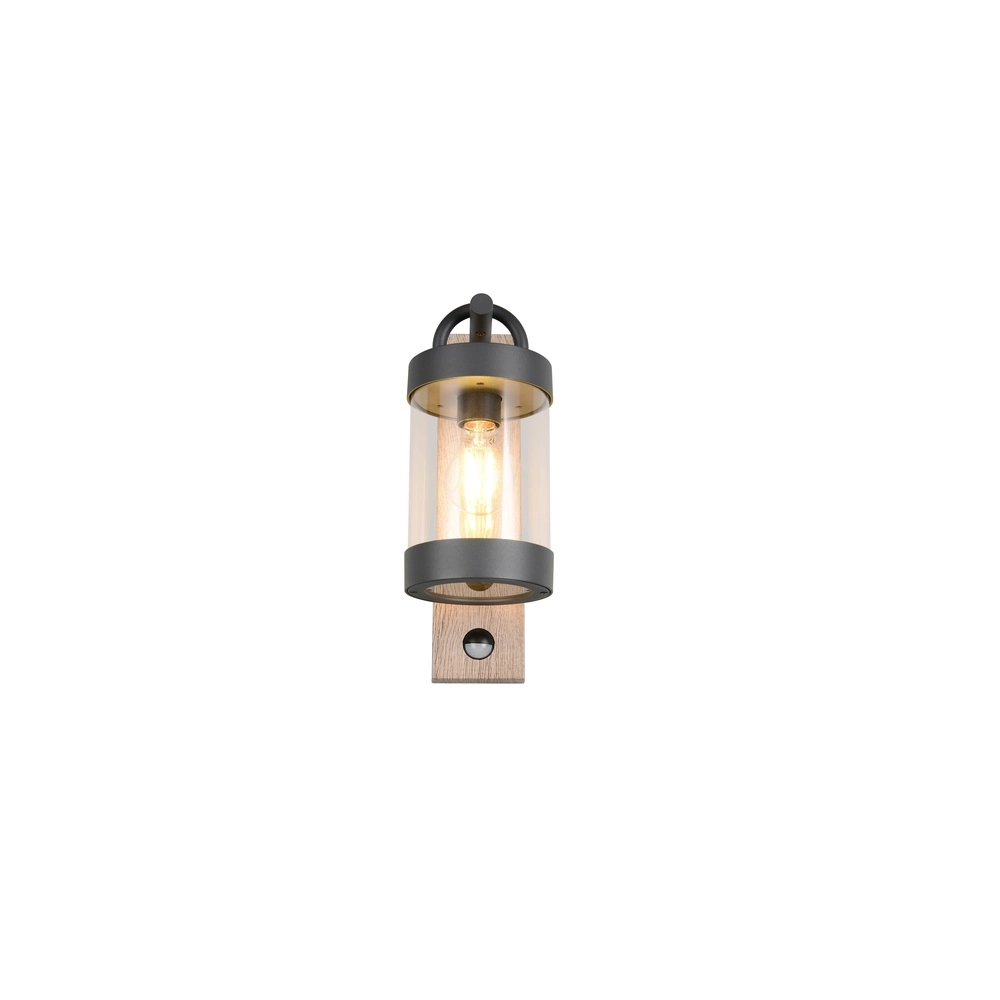 Wandleuchte Sambesi Grau mit Holz und Sensor Trio 4017807647600