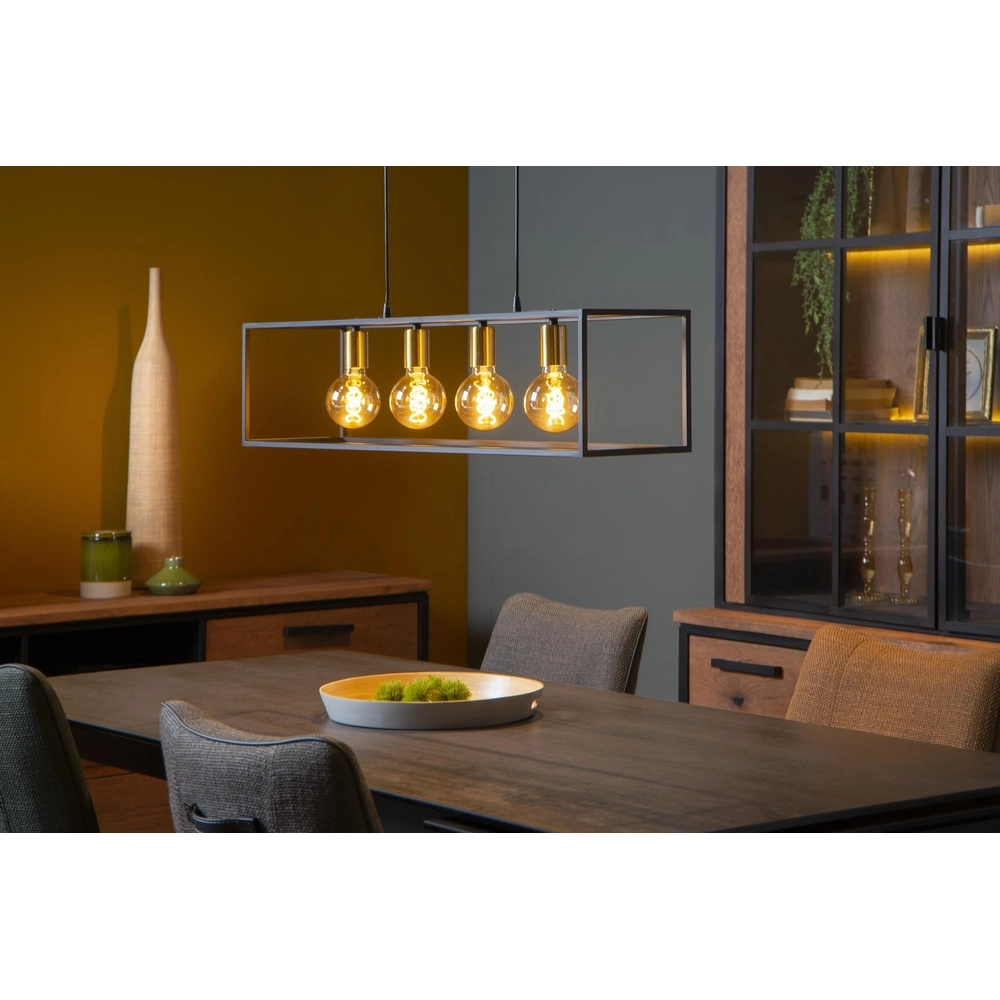 Pendellampe Ruben 4-Licht Schwarz Lucide 5411212000163