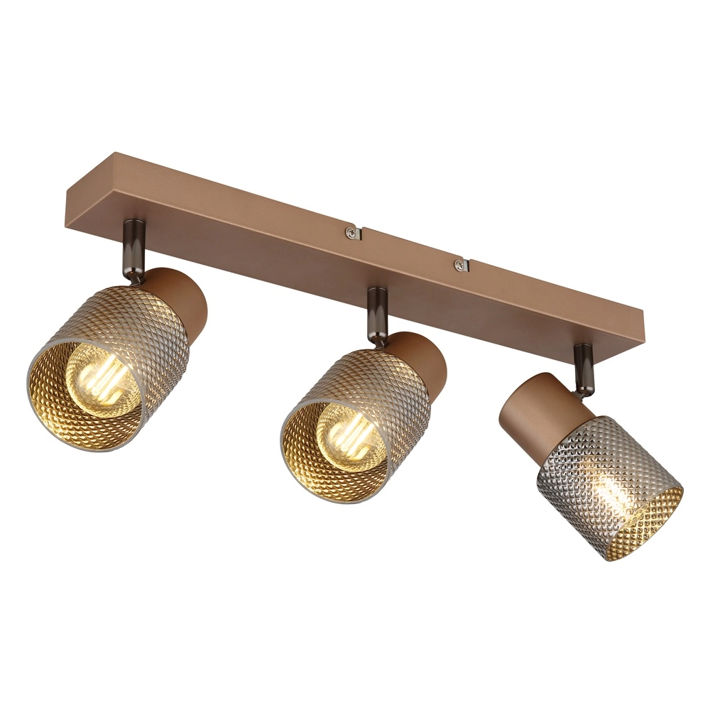 Deckenlampe Satella 3-hell Kaffeebraun