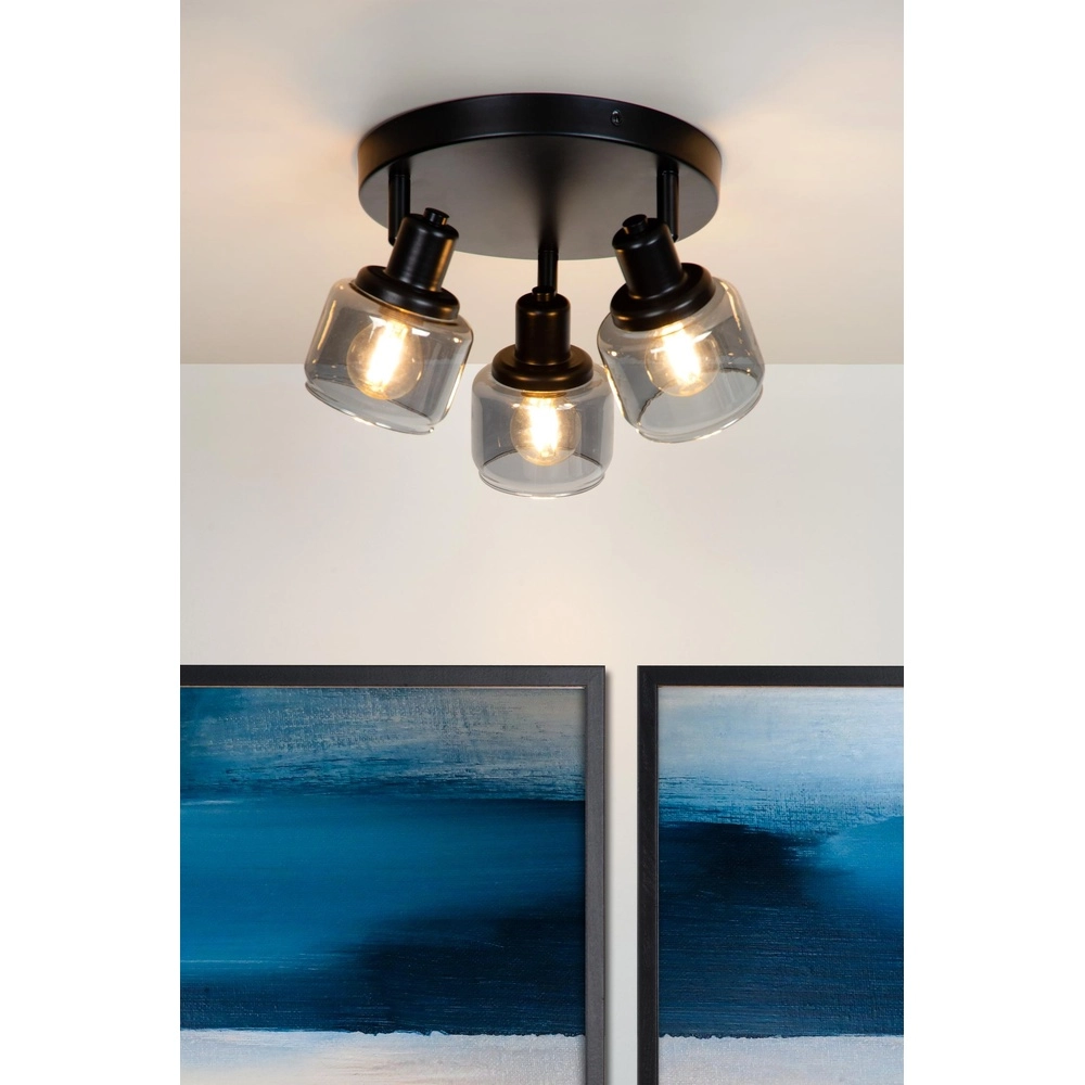 Deckenlampe Bjorn 3-Licht Schwarz Lucide 5411212771278