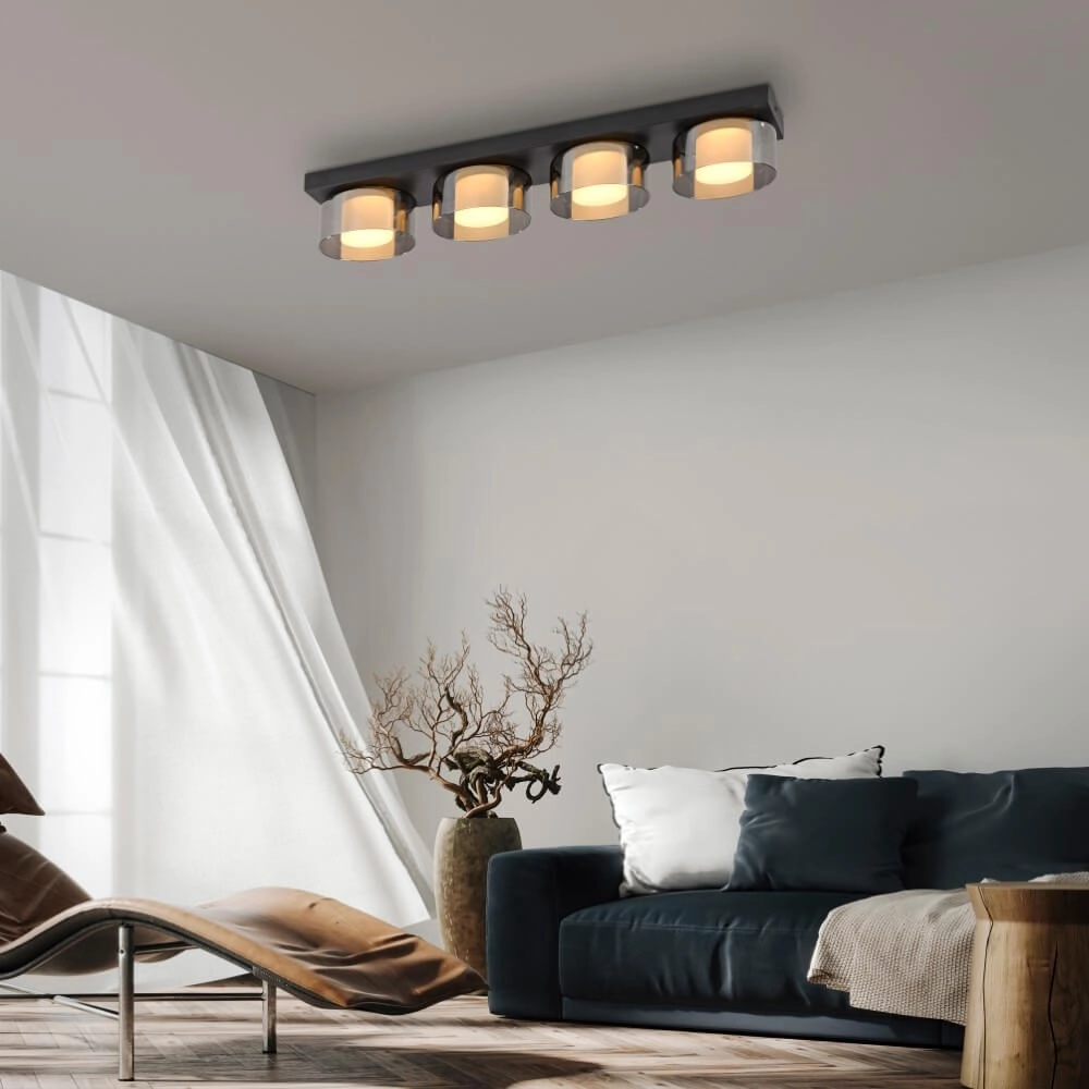 Schwarze Deckenleuchte Rika 4-Licht-Schwarz Paul Neuhaus 4012248385029