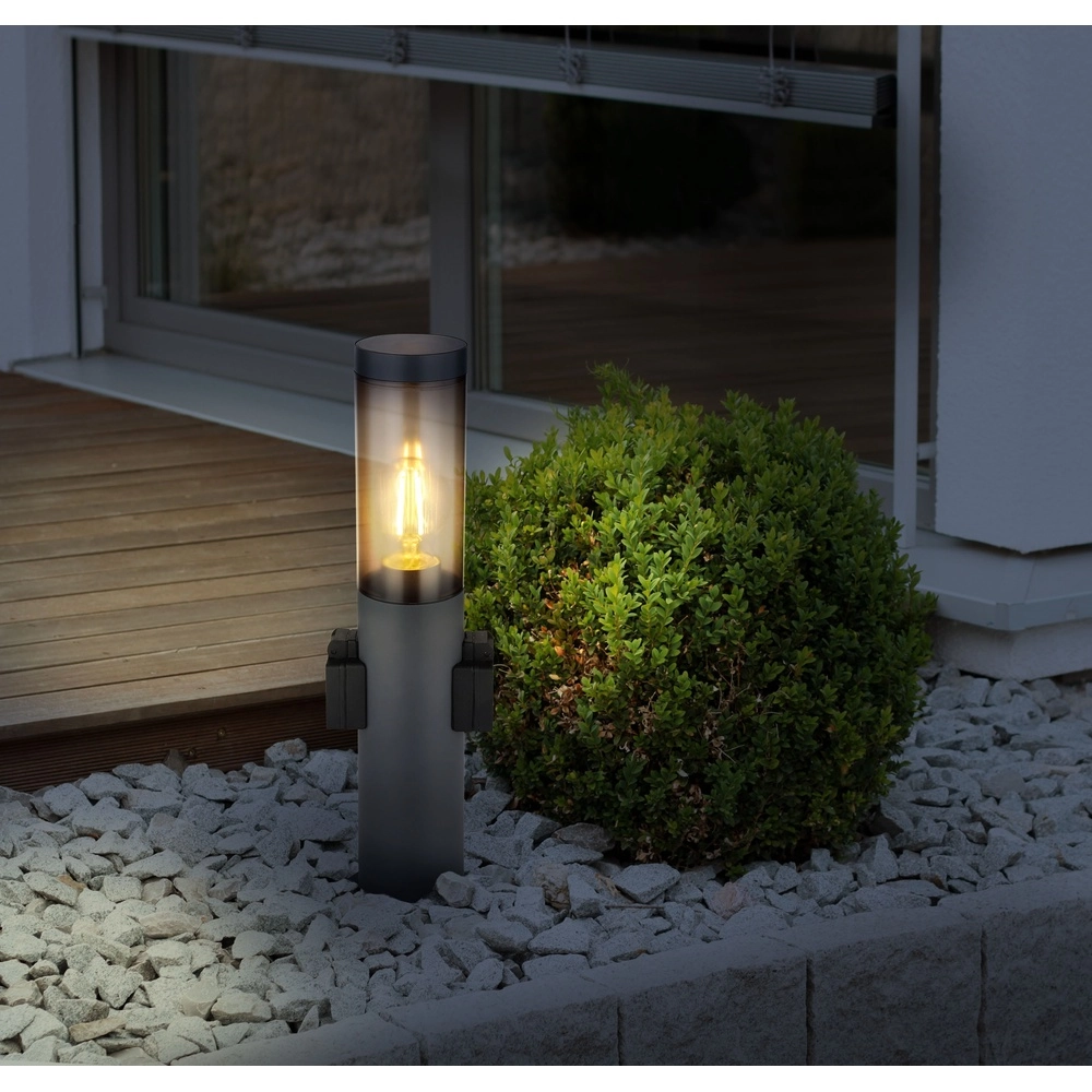 Gartenlampe Boston Anthrazit mit Sockel Globo 9007371430741