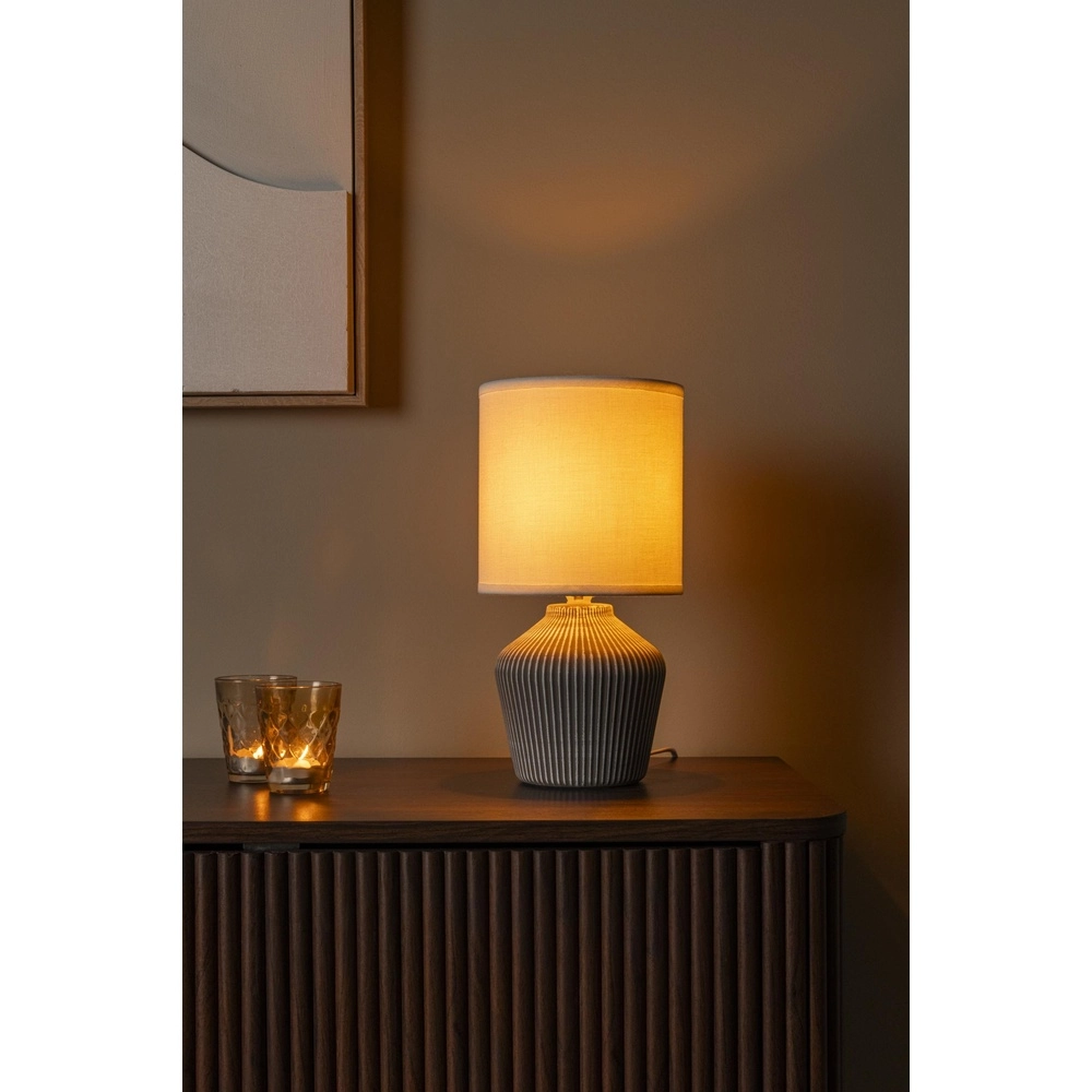 Wunderschöne Tischlampe Filiz Ø 16 cm taupe Lucide 5411212470355