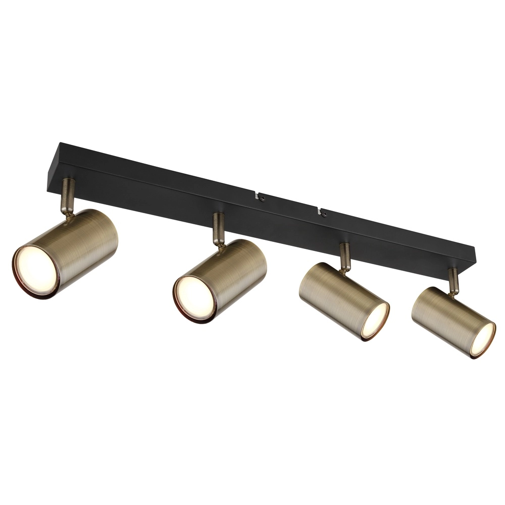 Deckenlampe 4-Licht Robby Schwarz mit Bronze
