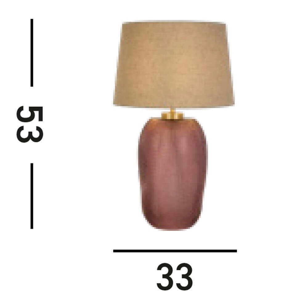 Tischlampe Amethyst rosafarbenes Glas Searchlight 5053423273648