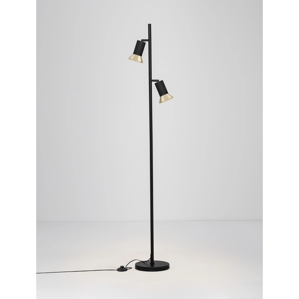 Design-Stehleuchte Luvia schwarz mit gold
