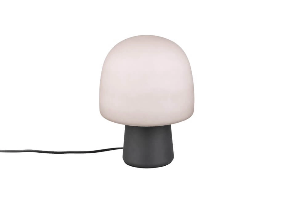 Pilz-Tischlampe Steen schwarz mit taupefarbenem Glas Trio 4017807622683