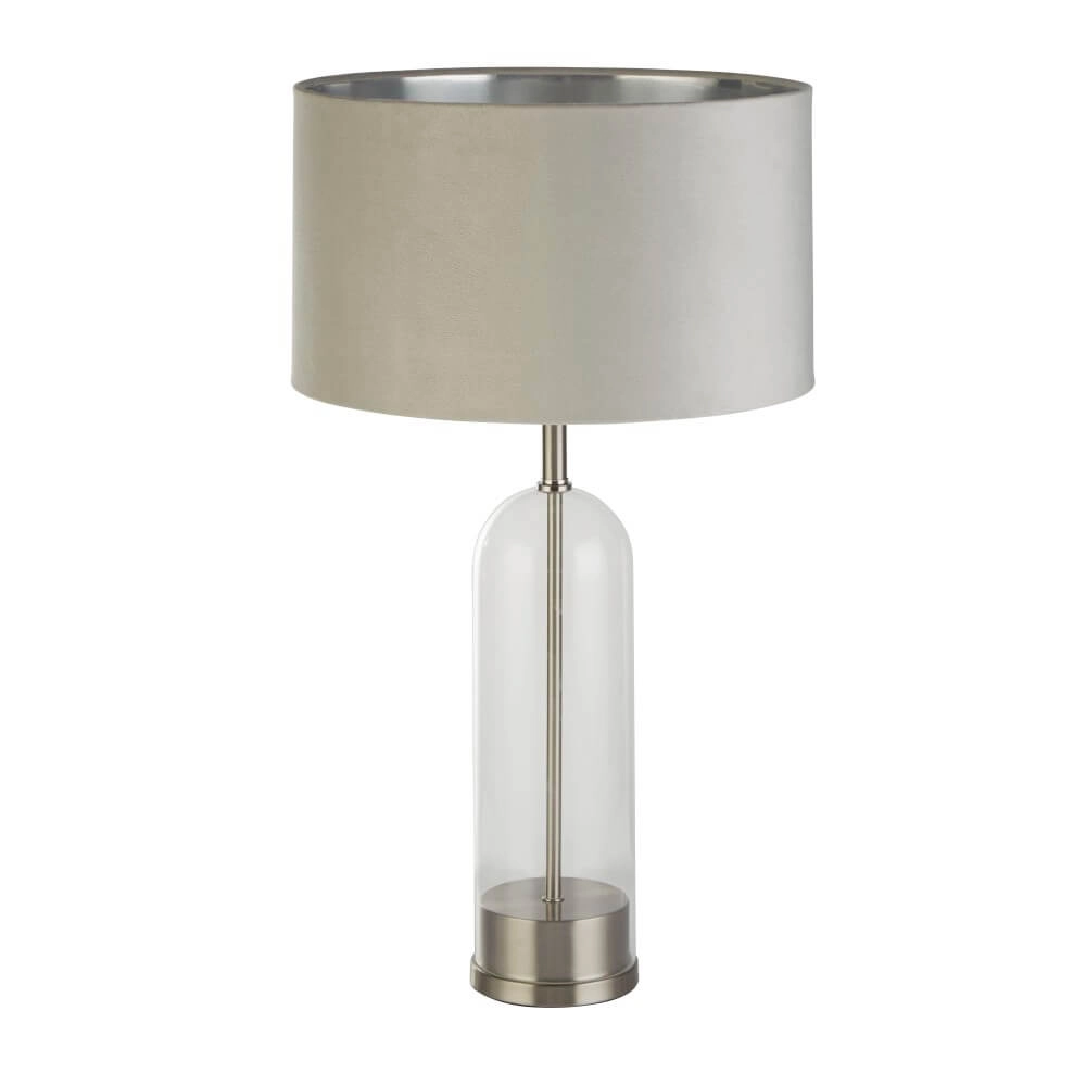 Tischlampe Oxford mit grauer Kapuze