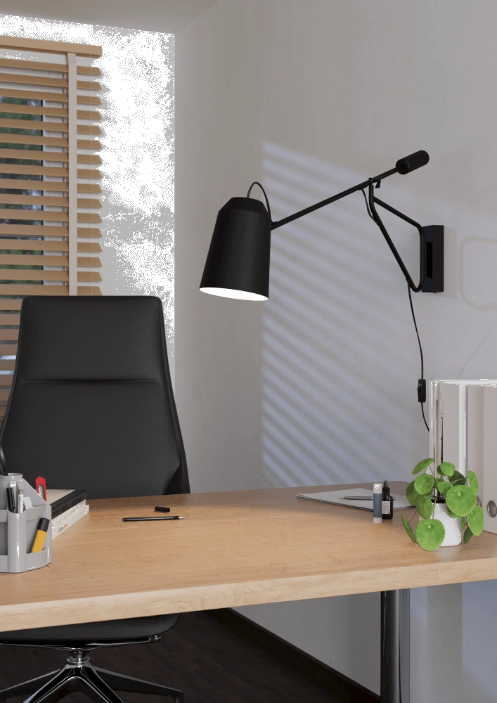 Schwarze Leselampe Loreto 1 Eglo 9008606245116