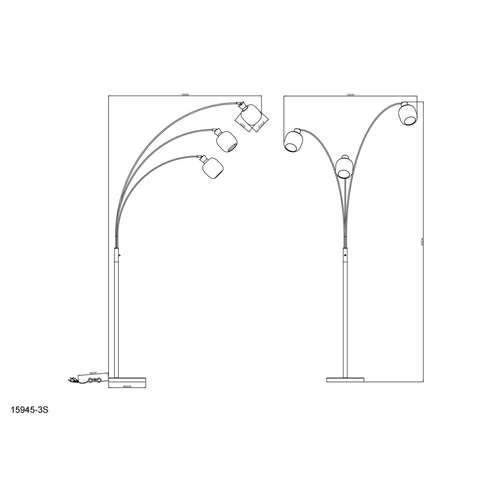 3-Licht Stehlampe Brokana Gunmetal Globo 9007371569472