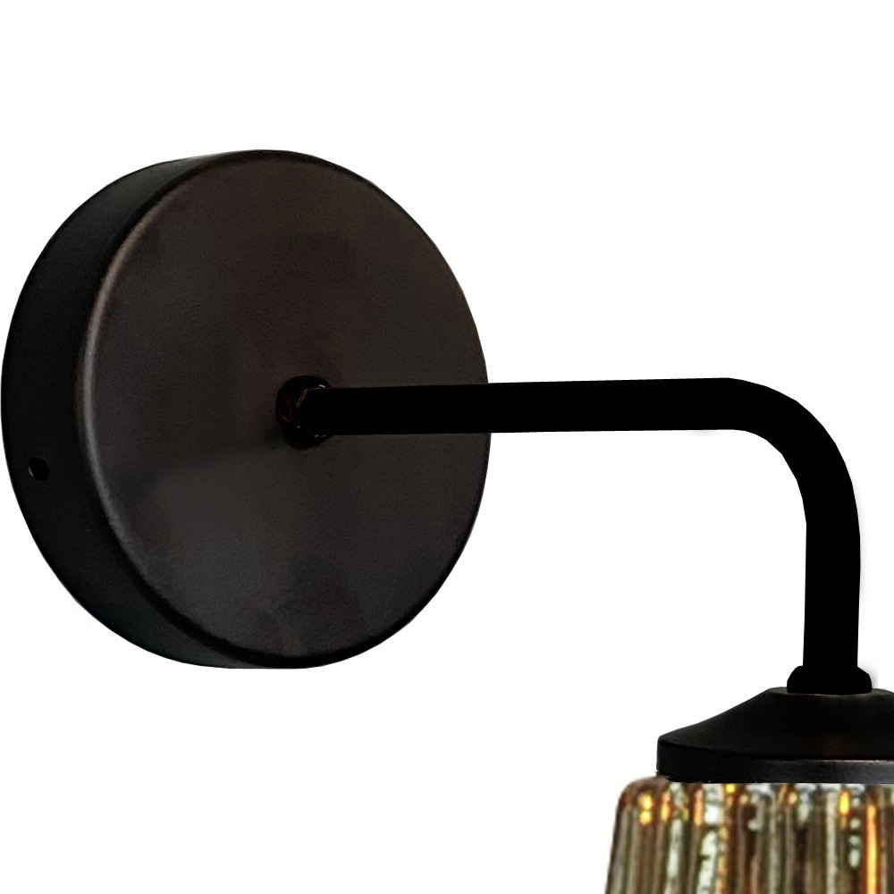 Wandleuchte schwarz Quinto mit gestreiftem Glas Masterlight 8718121249506