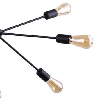 Schwarze Hängelampe Rod Mit 9 Ausstattung Lyora 5903139973496