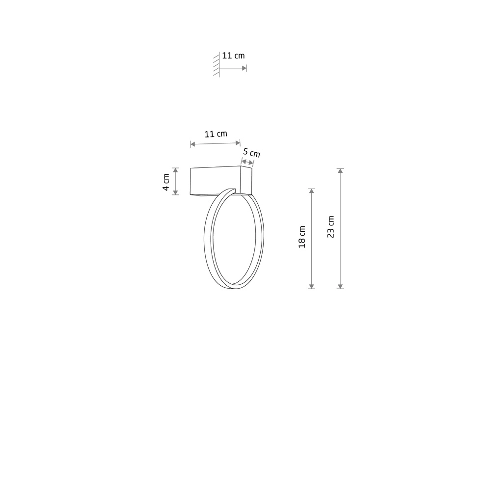 Design-Wandlampe Circolo Led weißer Ø 18 cm Lyora 5903139116015