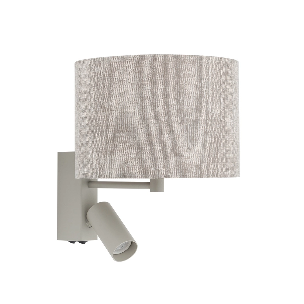 Wandlampe sandbraun Cedro mit Tischlampenschirm