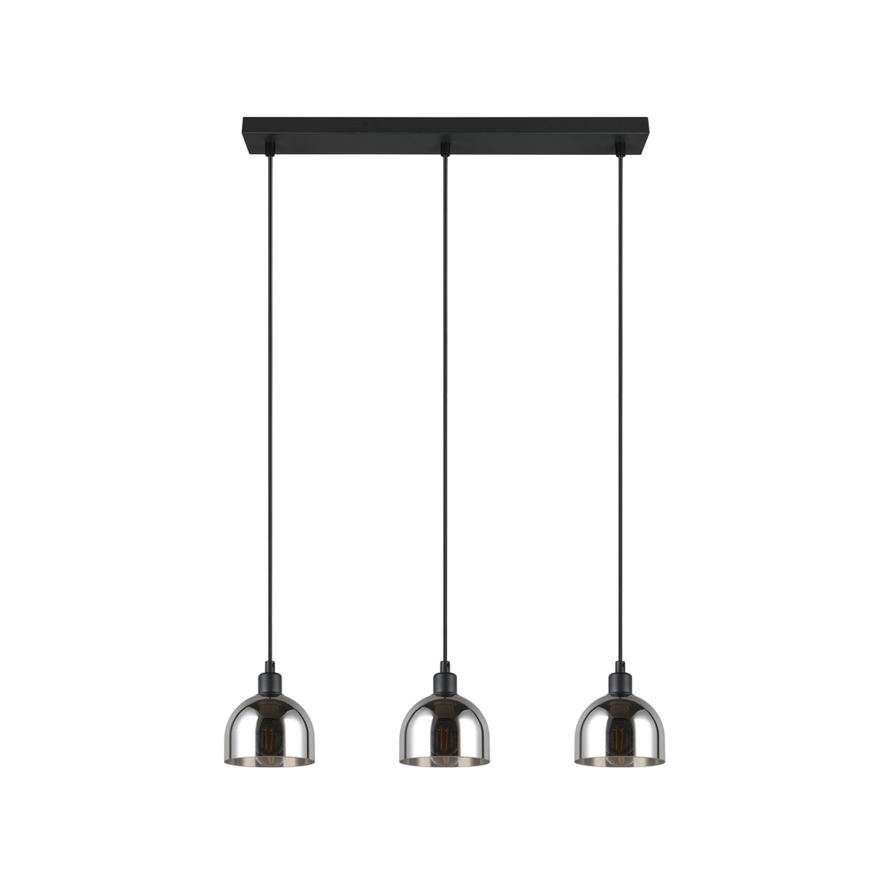 Schwarze Pendelleuchte Molly 3-flammiges Weißglas Trio 4017807618082
