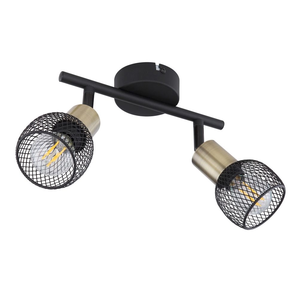 Deckenlampe Fiastra 2-Licht-Schwarz mit Mesh Globo 9007371415120