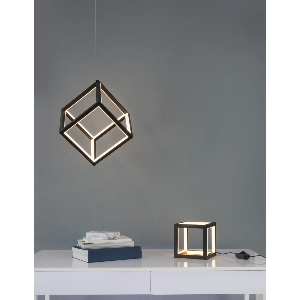 Quadratische Pendelleuchte Gabbia schwarz Lyora 5212017423399