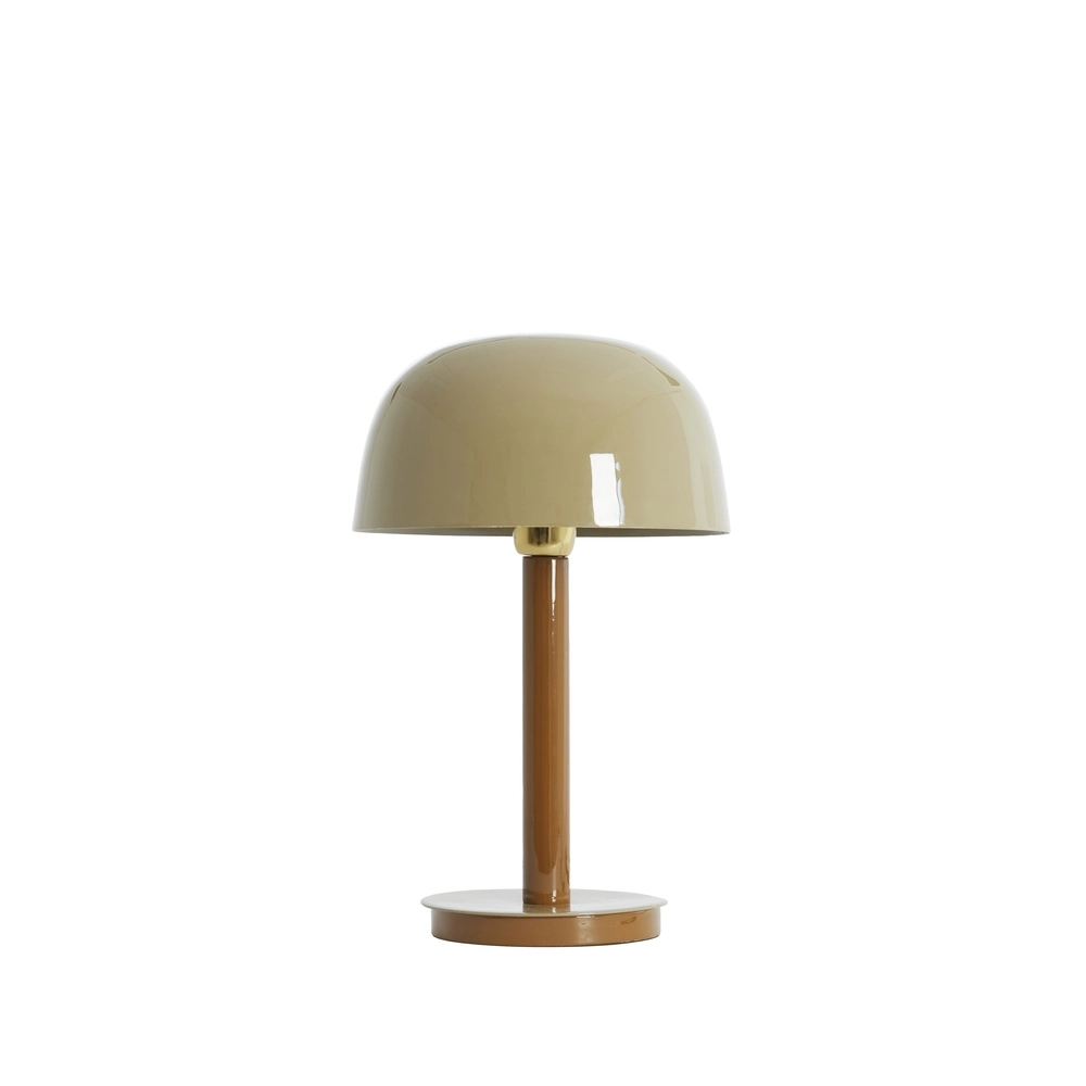 Schreibtischlampe Marivet Glanzsand und Braun – Ø 25 cm