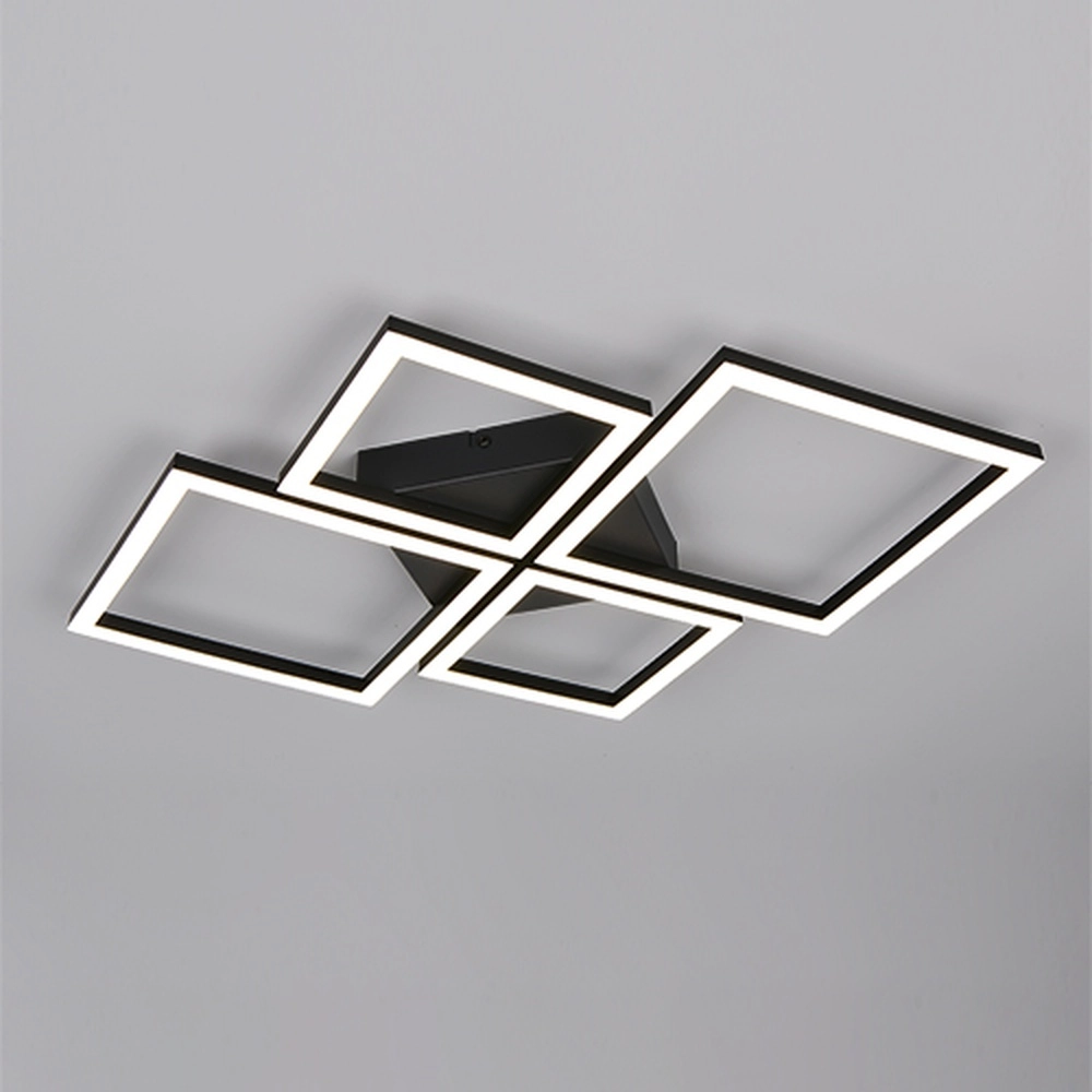 Moderne Deckenlampe Quilo Quadratschwarz Trio 4017807704228