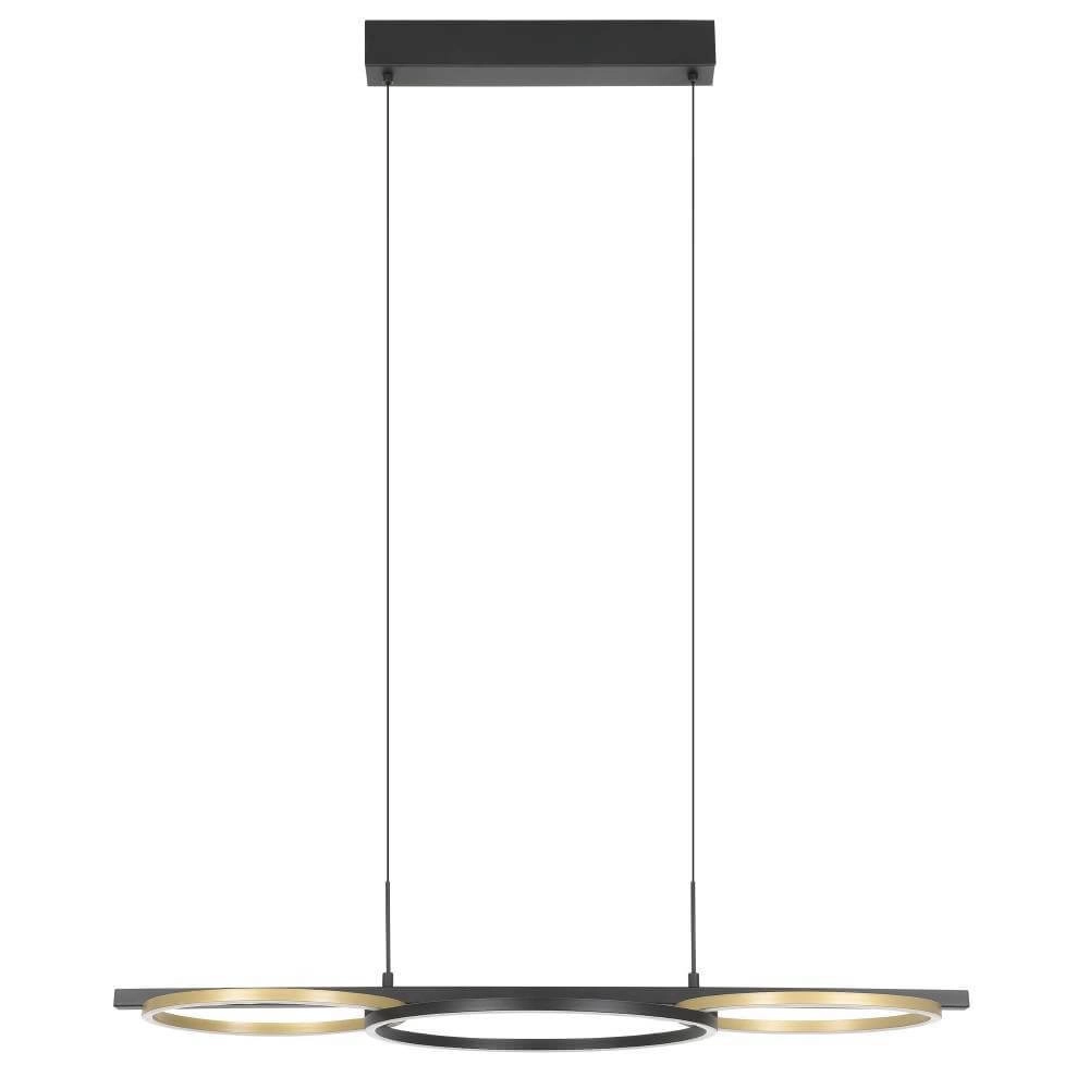 Hängelampe mit Ringen Lanacera schwarz mit gold Stars of Light 9008606221417