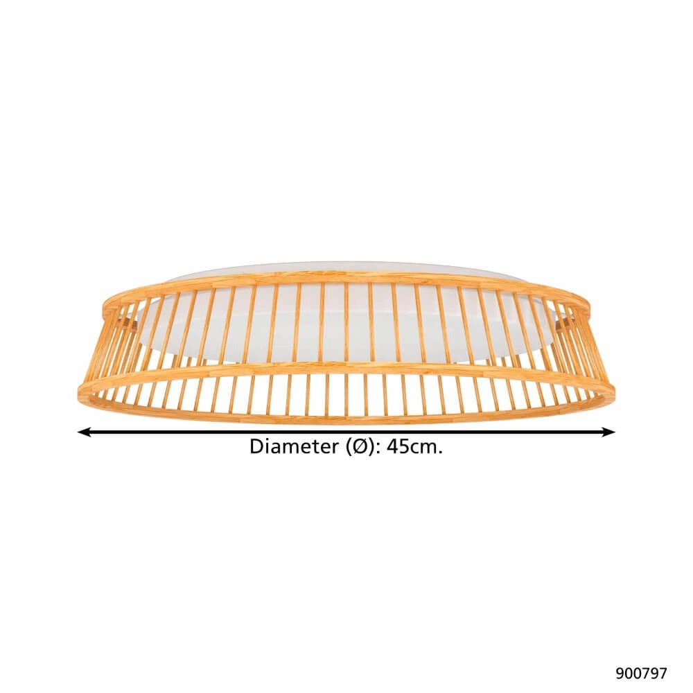 LED-Deckenleuchte aus Rattan Luppineria Ø 45cm Eglo 9008606267019