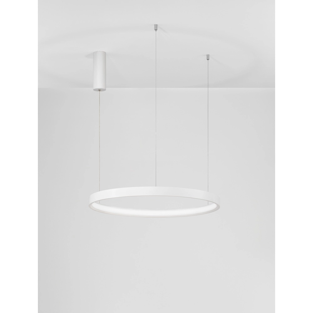 Runde Pendelleuchte Perrine weiß Ø 60cm