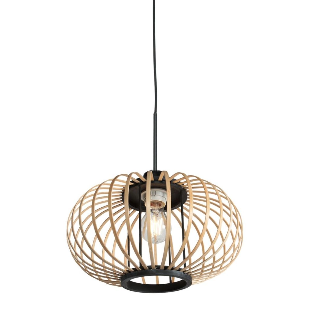 Pendellampe Silva mit Bambusschatten Ø31 cm
