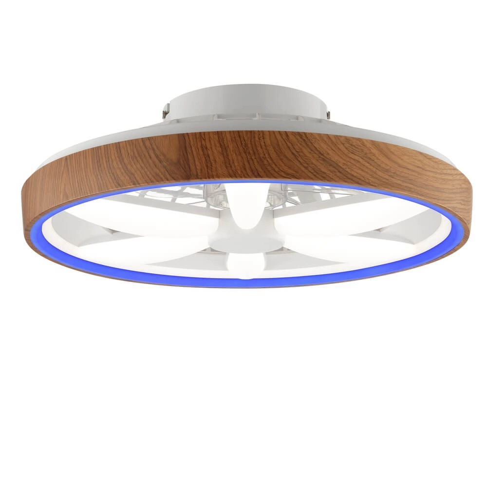 Deckenventilator in Holzoptik Gaiano mit RGB-Lampe Brilliant 4004353455728