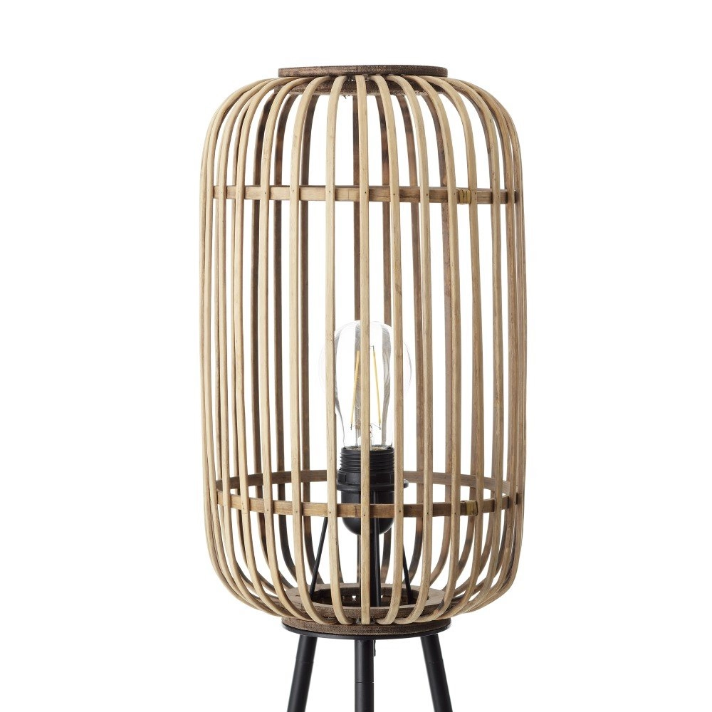 Stehlampe Woodrow rattan Brilliant 4004353347535