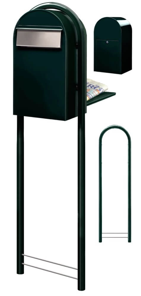 Briefkasten Grande B 6064 i Schwarz Grün Bobi 6417237034304