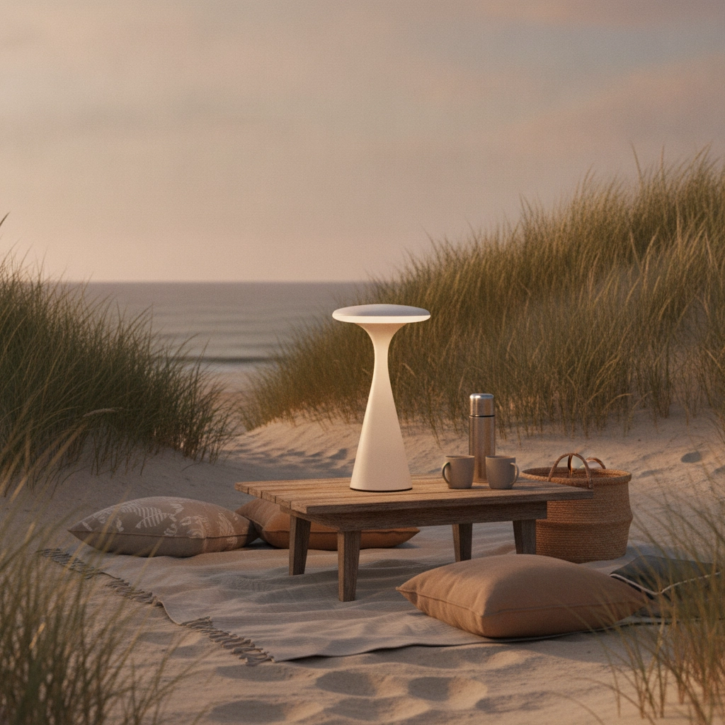 Design-Tischleuchte Grigio sandbraun
