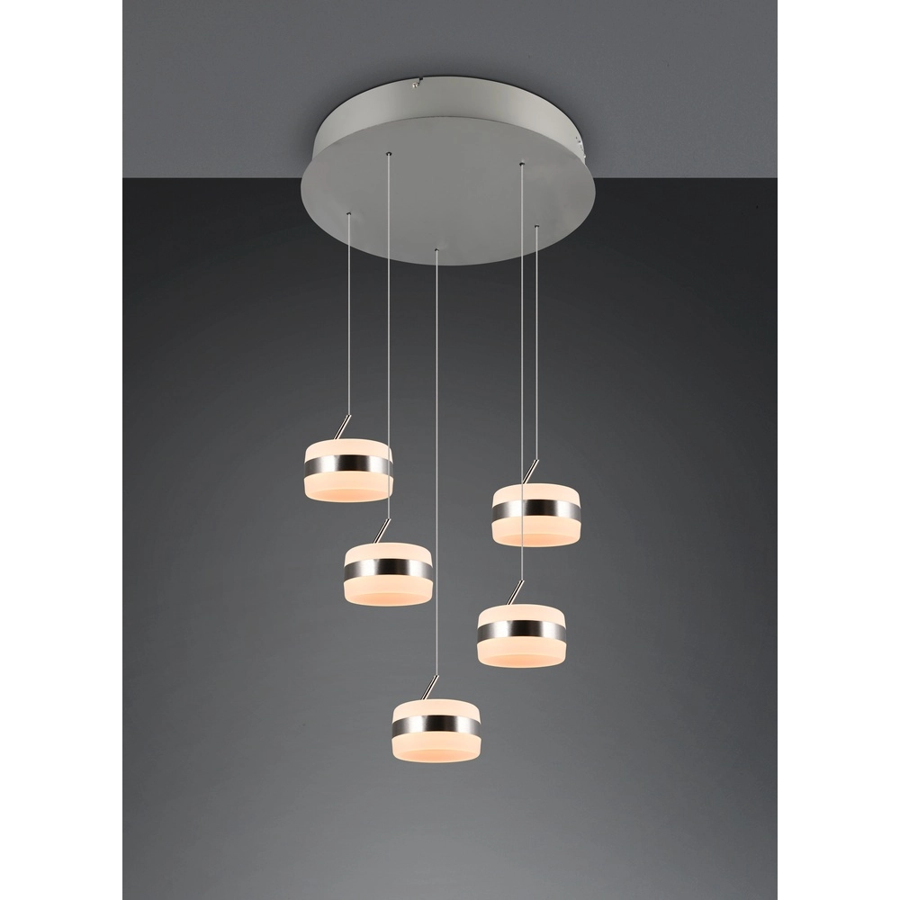 Design-Pendelleuchte Dios nickel 5-flammig Trio 4017807657685
