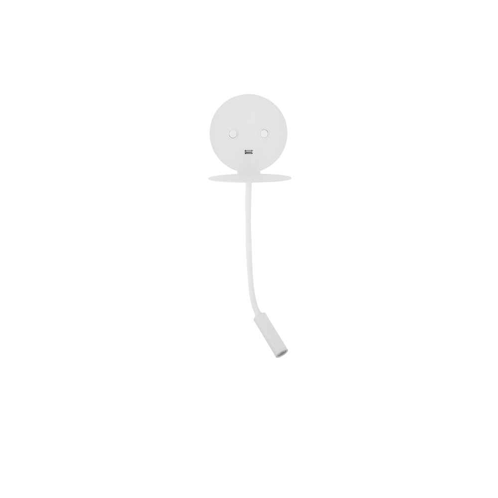 Nachttischlampe Eclip Weiß mit USB Lyora 5212017423689