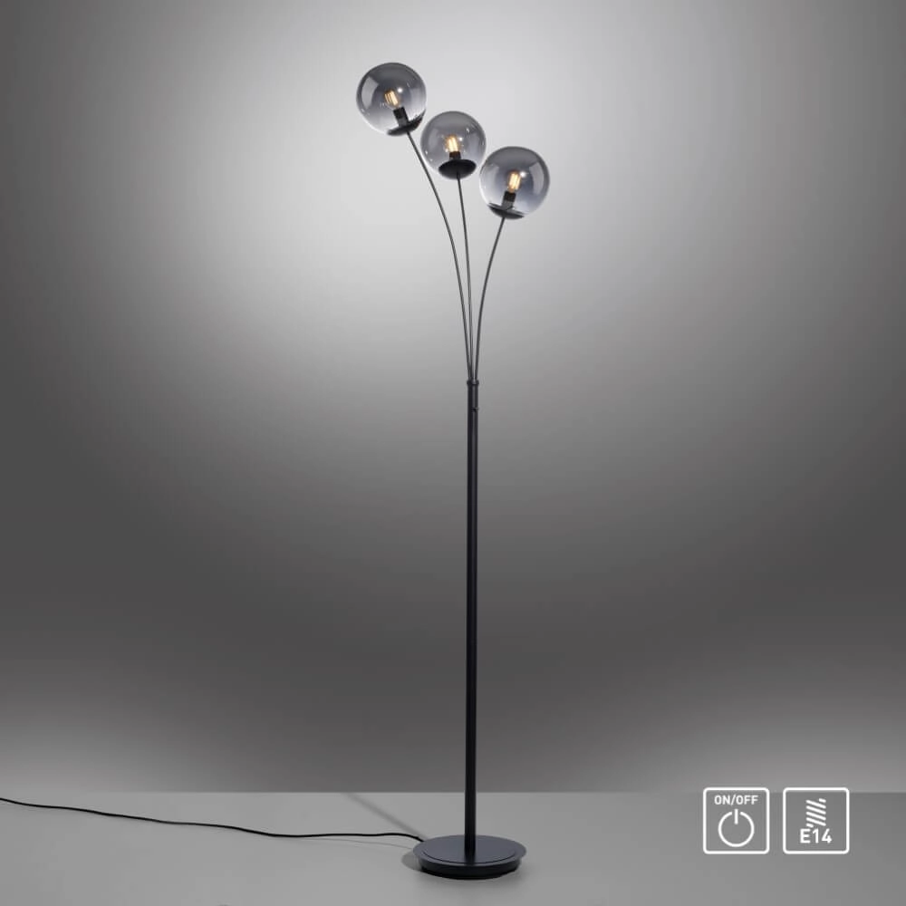 Schwarze Stehlampe Big Widow 3-flammig Just Light 4043689988388