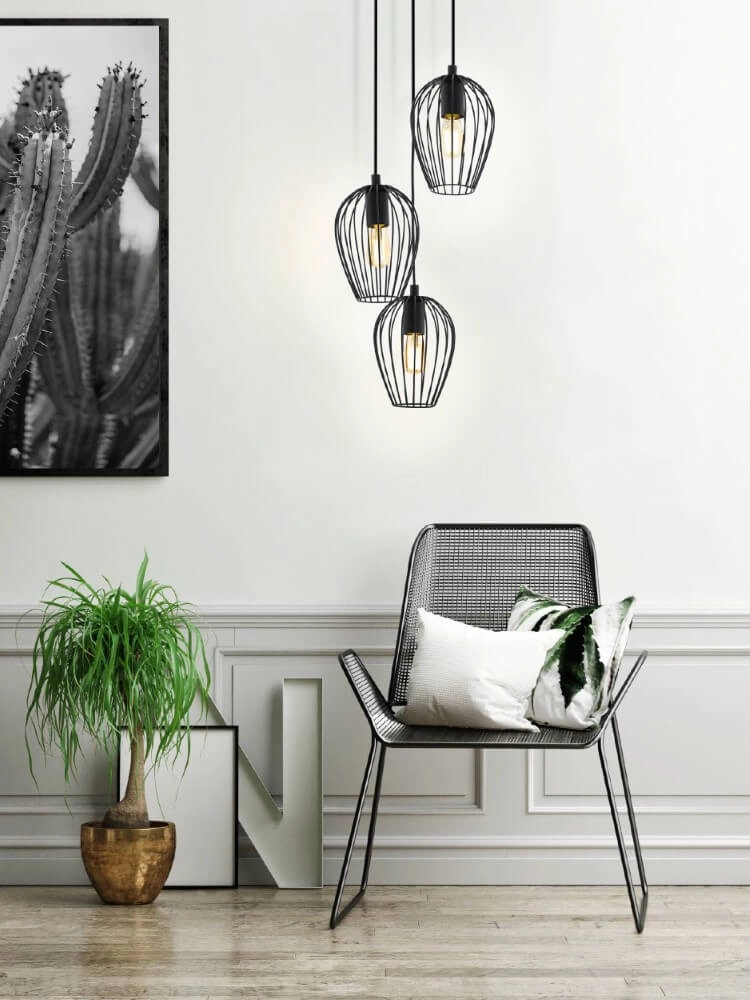 Pendelleuchte Newtown Disk 3-leichter 38 cm schwarz Eglo 9002759494797