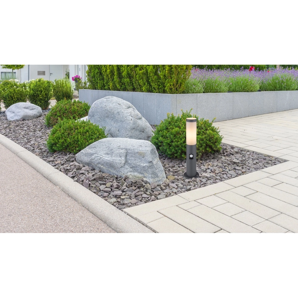 Gartenlampe Boston Anthrazit mit Weiß und Sensor Globo 9007371407576