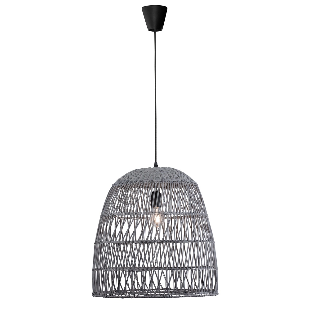 Graue Pendelleuchte Destin Rattan Ø 46,5cm Lyora 5212017416667