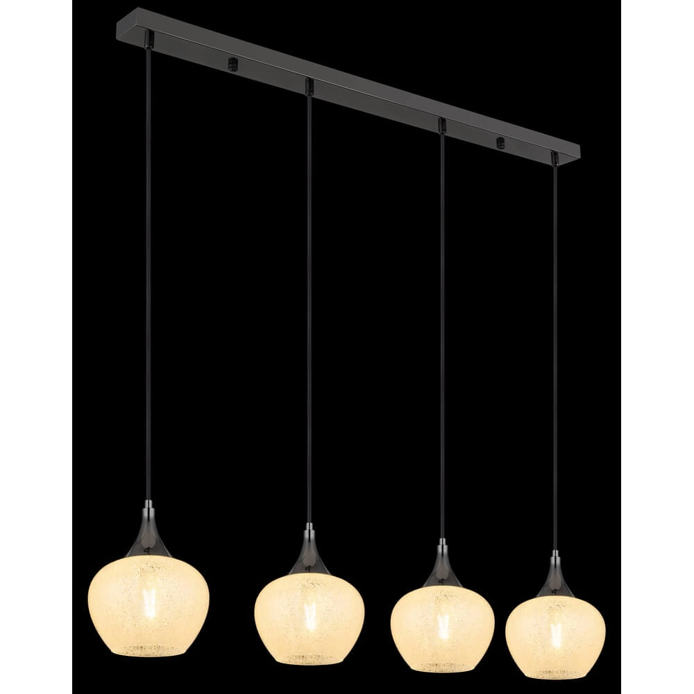 Anthrazit Pendelleuchte Maxy mit weißem Glas 4-flammig Globo 9007371456178