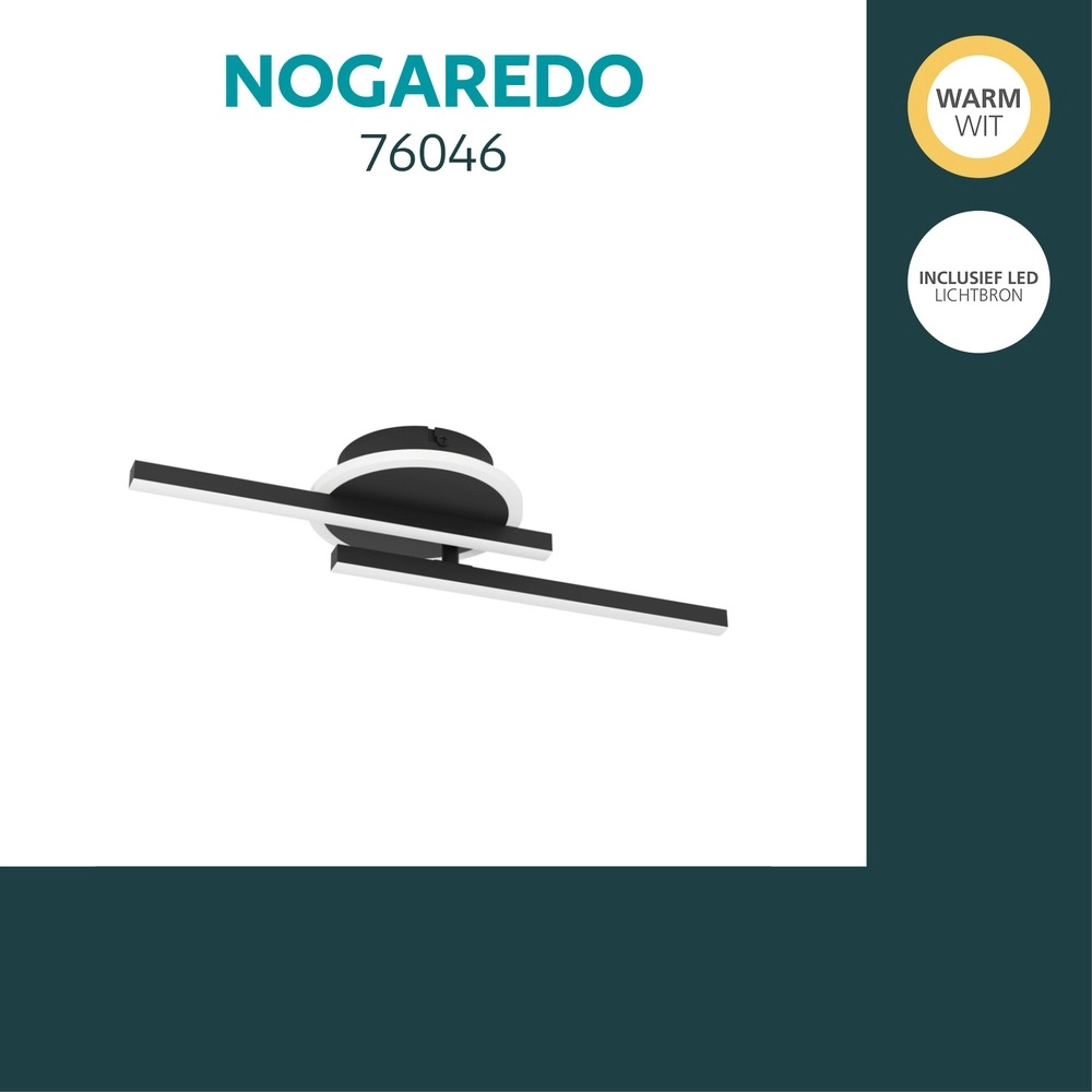 Moderne Deckenlampe Nogaredo Schwarz 45 cm Eglo 9008606391554