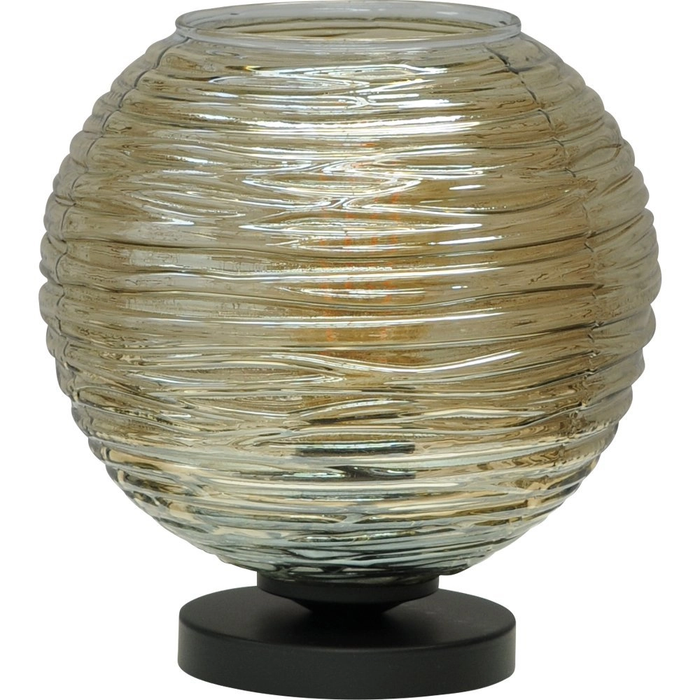 Tischlampe Quinto Smoke mit gestreiftem Glas Masterlight 8718121216560