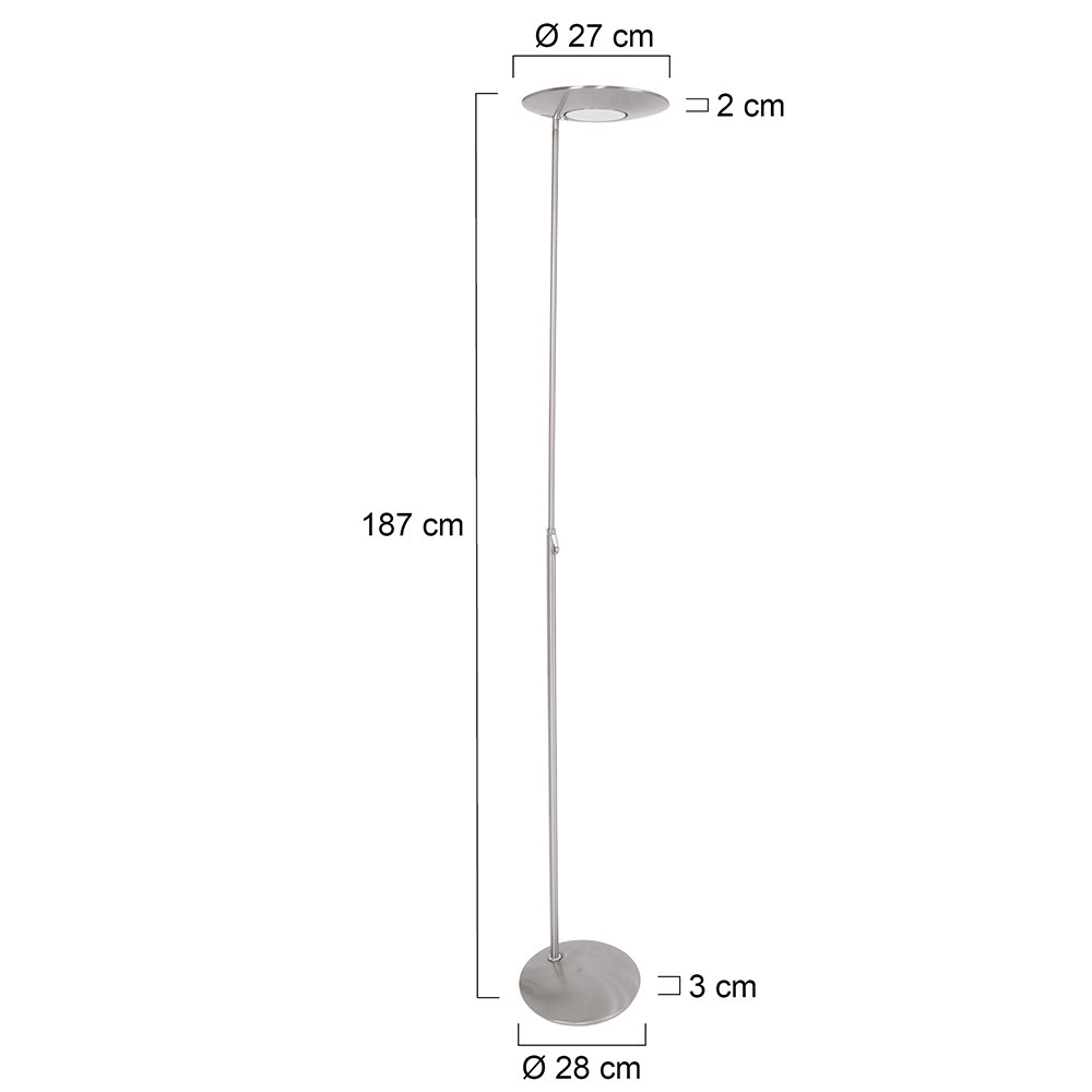 Design-Stehlampe Zenith Led Metallgrau Steinhauer 8712746118544