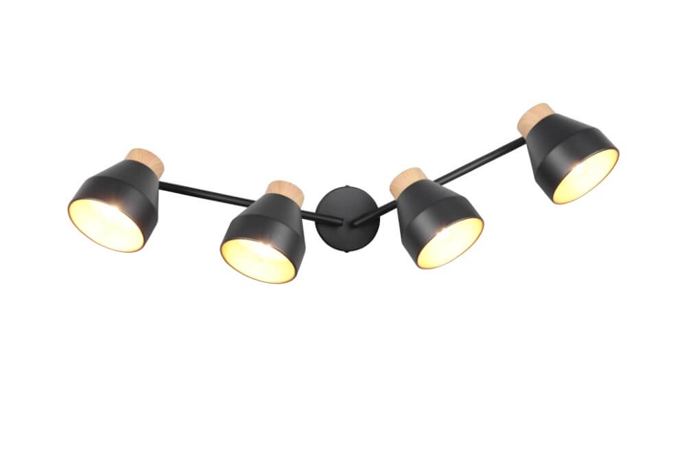 Design Deckenleuchte 4-flammig Valentin schwarz Trio 4017807637434