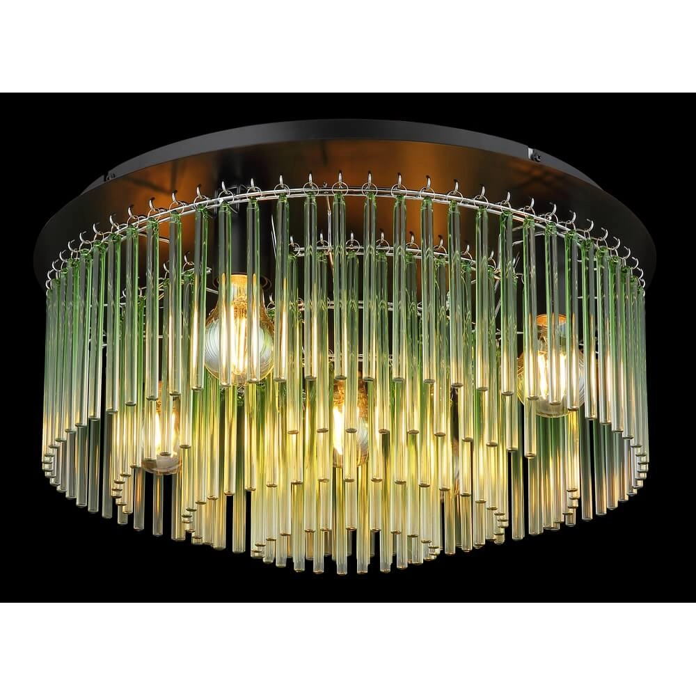 Schwarze Deckenleuchte Gorley mit Glas Ø 32cm Globo 9007371448951
